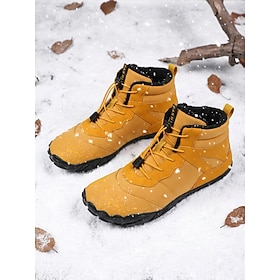 Women's Wide Fit Outdoor Snow Boots – Wide Toe Box Hiking Boots with Faux Fur Lined, Adjustable Lace-Up Closure, Rugged Traction Sole for Winter Walking, Hiki