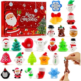 Christmas Advent Calendar, 24 Days Mini Squishy Toys Countdown Calendar, Cute Soft Squeeze Fidget Toys, Christmas Holiday Gifts for Kids, Boys, Girls and Teens