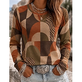 Women's 100% Cotton Cotton Shirt Floral Graphic Plants Vintage Stylish Classic Long Sleeve Crew Neck Round Neck Regular Tops Casual White Yellow Green Spring F
