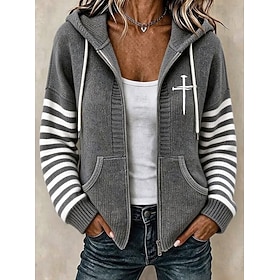 Women's Mock Two-Piece Sweater Pullover Sweater Jumper Elegant Vacation Vintage Solid Color Hooded Cowl Patchwork Long Sleeve Regular Tops Knit Daily Home Work