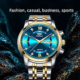 OLEVS Men's Minimalist Quartz Watch, Black Dial, Stainless Steel Milanese Mesh Bracelet, Ultra-Thin 9mm Case, 30M Waterproof, Classic Business Casual Wristwatc