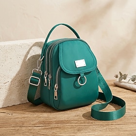 Women's Handbag Crossbody Bag Dome Bag Nylon Daily Shopping Buckle Zipper Adjustable Large Capacity Lightweight Solid Color Sapphire blue. Haze blue. soft pink