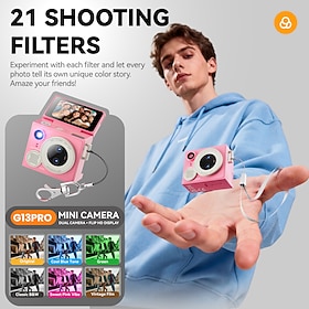 Mini Digital Camera, 1080P HD Video Recording Pocket Camera with 1.3 Inch Screen, Rotating Display, Keychain Design, Compact Portable Vlogging Camera for Trave