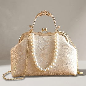 Women’s Pearl Handle Lace Evening Bag
