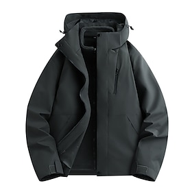 Herren Outdoorjacke Wintermantel Fleecejacke Freizeitjacke Täglich Outdoor Thermowarm Wasserdicht Tasche Vollreißverschluss Herbst Winter Einfarbig Streetwear