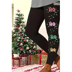 Christmas Women's Capri shorts Vacation Vintage Fashion Ankle-Length High WaistPantsChristmas Graphic Polka Dot Micro-elastic Casual Daily Home Black Summer Sp