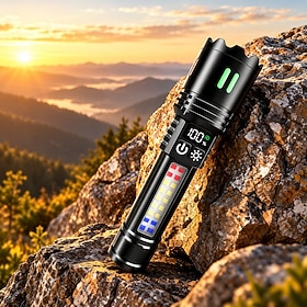 Rechargeable LED Flashlight, High-Powered Flashlight with Adjustable Focus, Multiple Lighting Modes, USB Rechargeable, Portable Emergency Flashlight for Campin