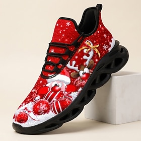 Men's Christmas Graphic Sneakers Slip-On Casual Shoes with Santa Claus, Reindeer and Holiday Prints, Festive Style for Christmas Parties, Seasonal Events and E