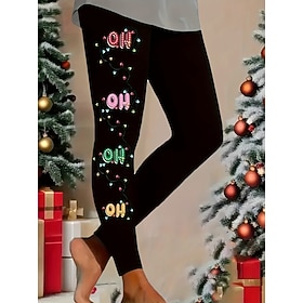 Women's Capri shorts Vacation Vintage Fashion Ankle-Length High WaistPantsUgly Christmas Colorful Graphic Star Print Micro-elastic Casual Daily Home Black Spri