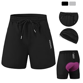 Short de VTT d'été pour femme Wosawe, pantalon capri pour vélo de route, pantalon de fitness décontracté et ample