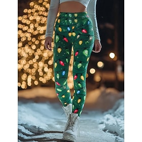 Women's Leggings Vacation Vintage Fashion Full Length High WaistPantsUgly Christmas Graphic Christmas Printing Thermal Warm Soft Breathable Stretchy Formal Out