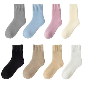 5 Pairs Women's Winter Thermal Socks, Soft Durable Warm Hiking Socks with Reinforced Heel and Toe, Cozy Cold Weather Crew Socks for Outdoor Activities, Camping