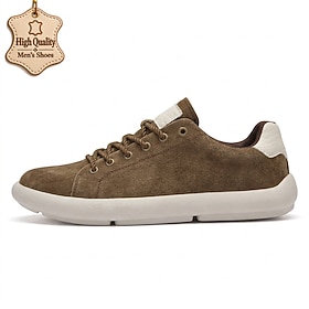 Men's Casual Sneakers Lace-Up Low-Top Shoes with Minimalist Design and Clean Silhouette, Classic Versatile Style for Walking, Commuting, Travel and Everyday We
