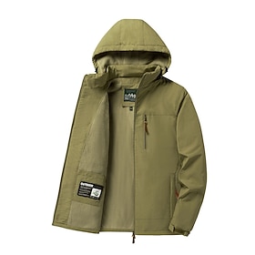 Men's Winter Coat Fleece Jacket Casual Jacket Hoodied Jacket Daily Outdoor Thermal Warm Pocket Full Zip Fall Winter Solid Color Streetwear Sports  Outdoors Hoo