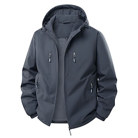 Men's Outdoor Jacket Winter Coat Fleece Jacket Casual Jacket Daily Outdoor Thermal Warm Windproof Pocket Full Zip Fall Winter Solid Color Streetwear Sports  Ou