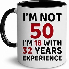 50th Birthday Funny Gifts Mug, 50 Years Old Birthday Coffee Mug for Men Women, 1976 Birthday Gift for Grandma Grandpa Mom Dad, Funny Milestone Celebration Cera
