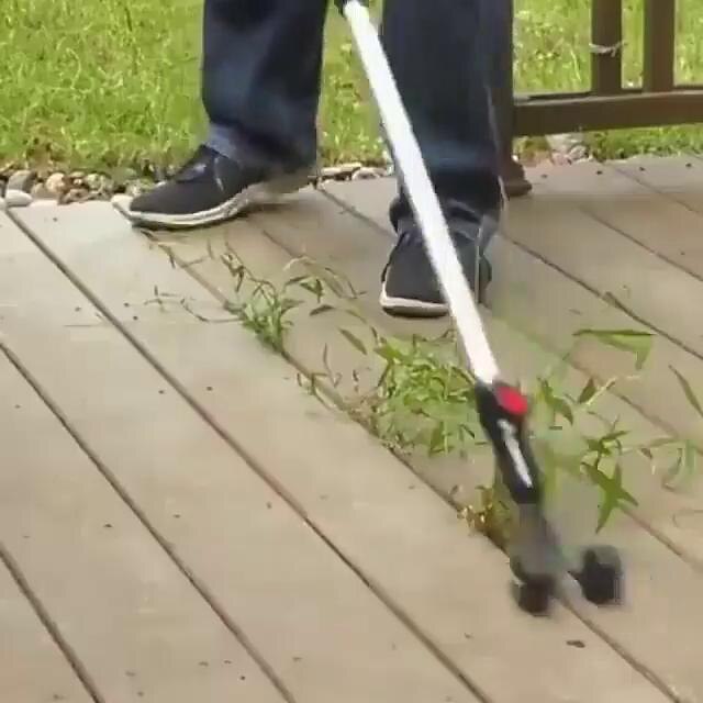 HY-MS Weed Puller Tool With Wheels - Stand Up Weeder For Driveways & Sidewalks