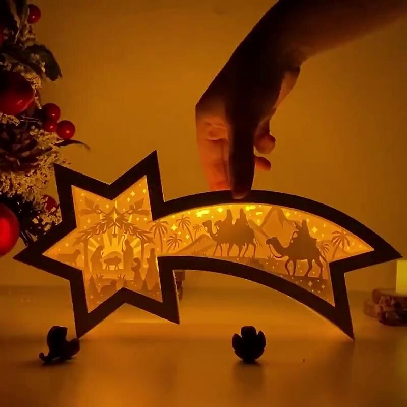 Nativity Scene Star Christmas Lanterns Shadow Box for Cricut Projects
