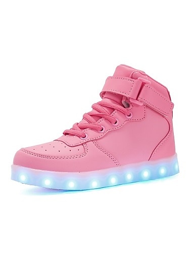 UK Kids Boys Girls Running Shoes Flashing Light Up LED Bow Trainers Sneakers 