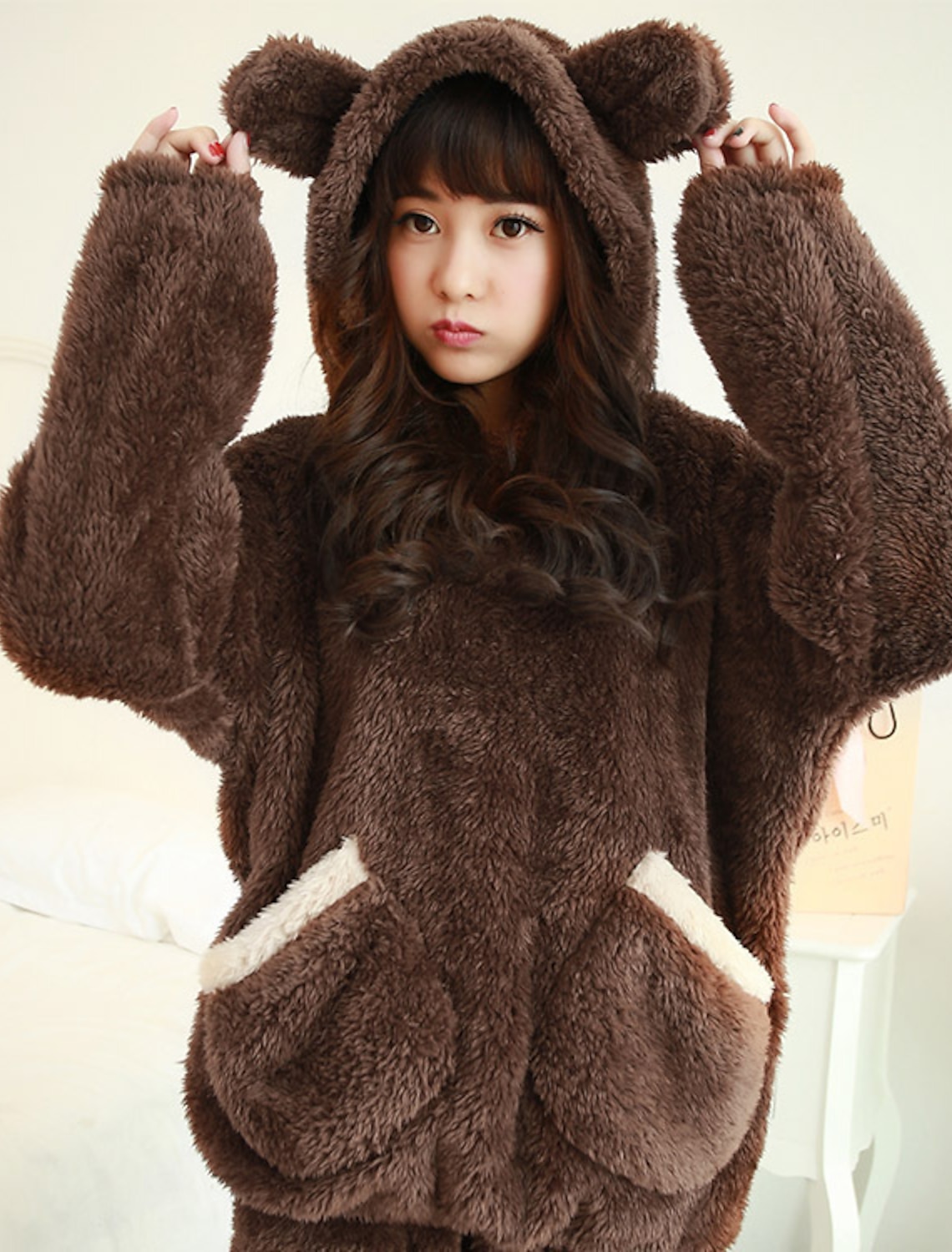 Adult Cute  Pajamas Bear Kigurumi Cosplay Costume Animal Sleepwear 