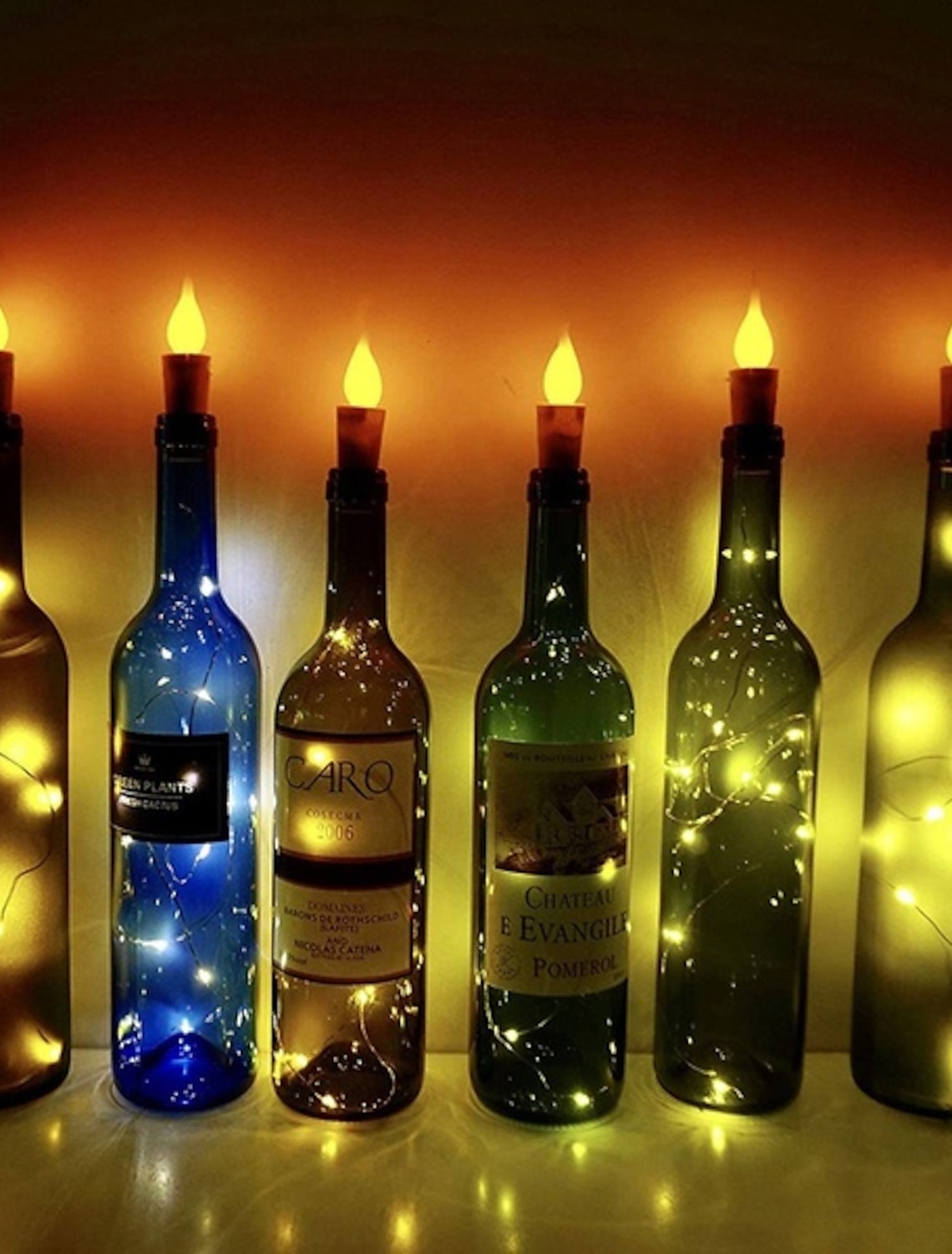 6pcs Wine Bottle Fairy String Light Cork Starry Night Light Wedding Lamp Decor 