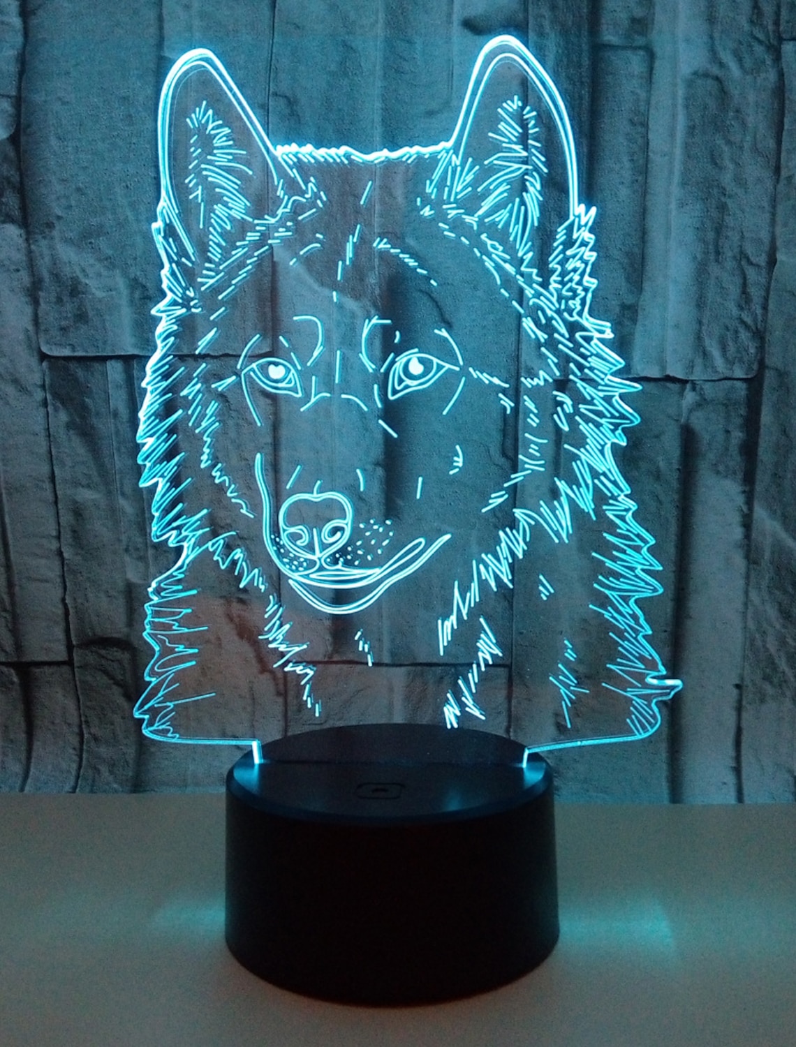 Wolf Roar 3D illusion LED Lamp Touch Switch Table Desk Night Light Kids Gift 