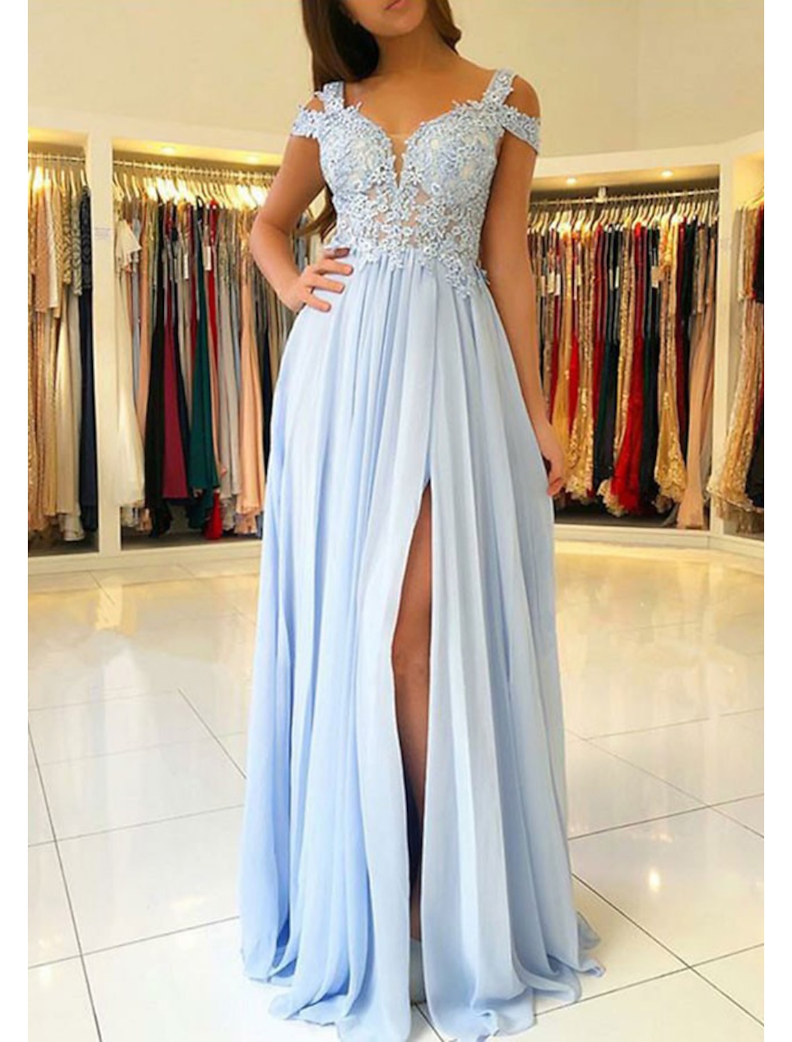 HOT Stock New Long Chiffon Bridesmaid Prom Dresses Formal Evening Party Gown6-20 