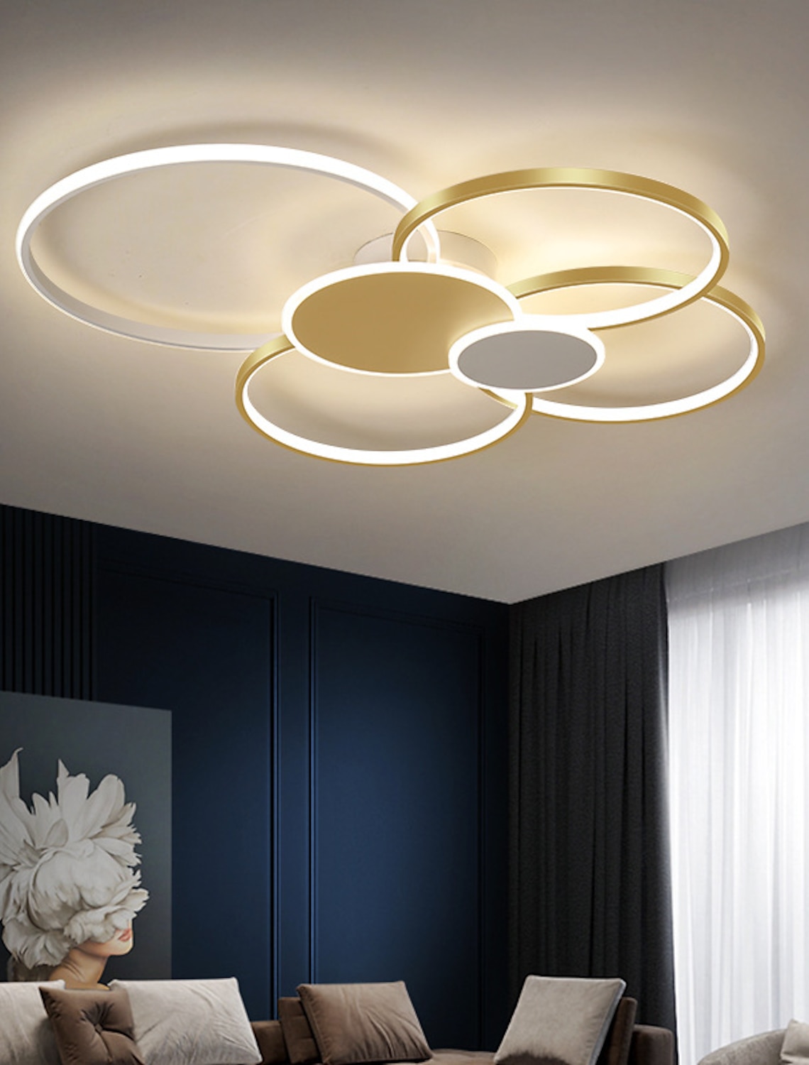 4/6/8 Acrylic Modern LED Ring Lamp Chandelier Ceiling Light Home Light Fixture z 