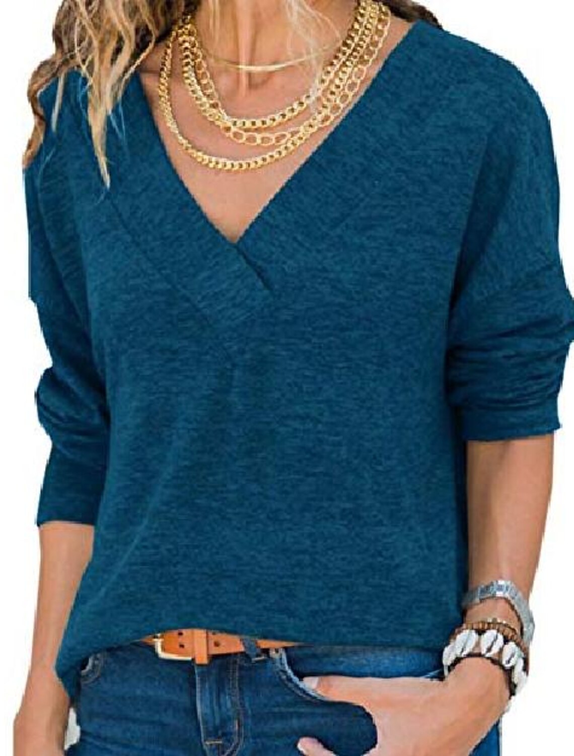 women's cotton long sleeve sweaters