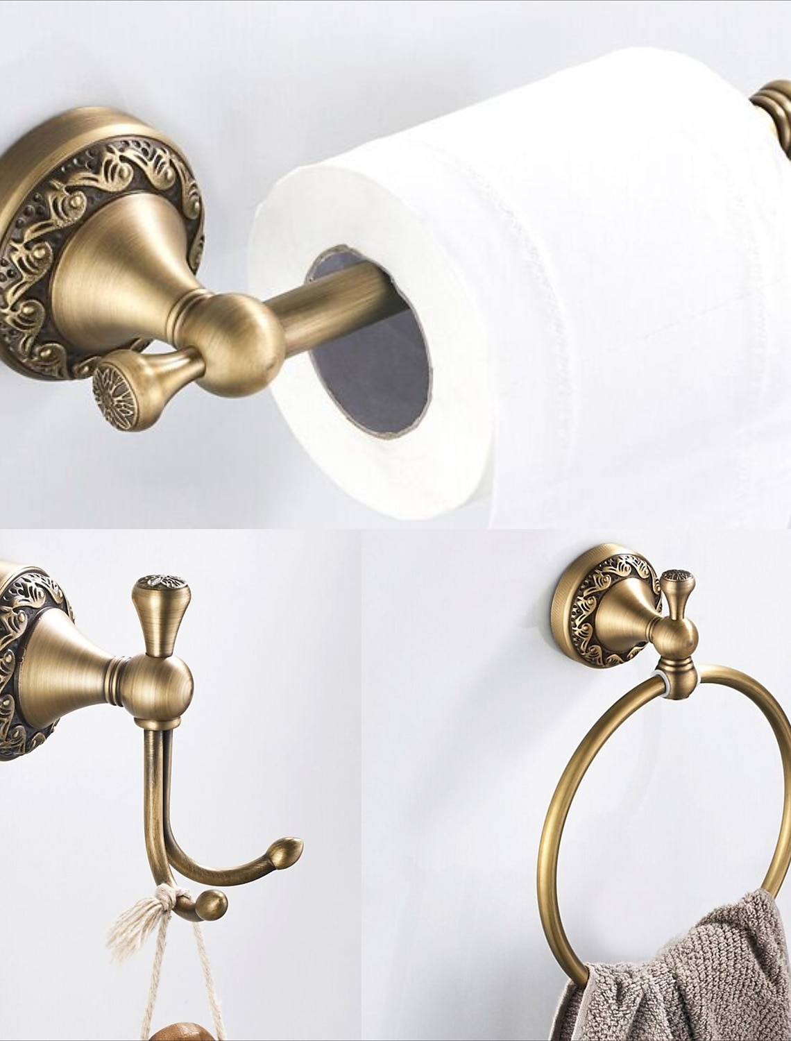 EUB Bathroom Soap Dish/Toilet Paper Holder/Shelf Wall Mount Antique Brass Decor 