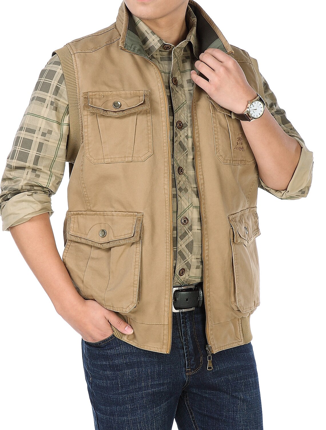 Back Can Store Multi Pocket Summer New Quick Dry Mesh Vest Men's