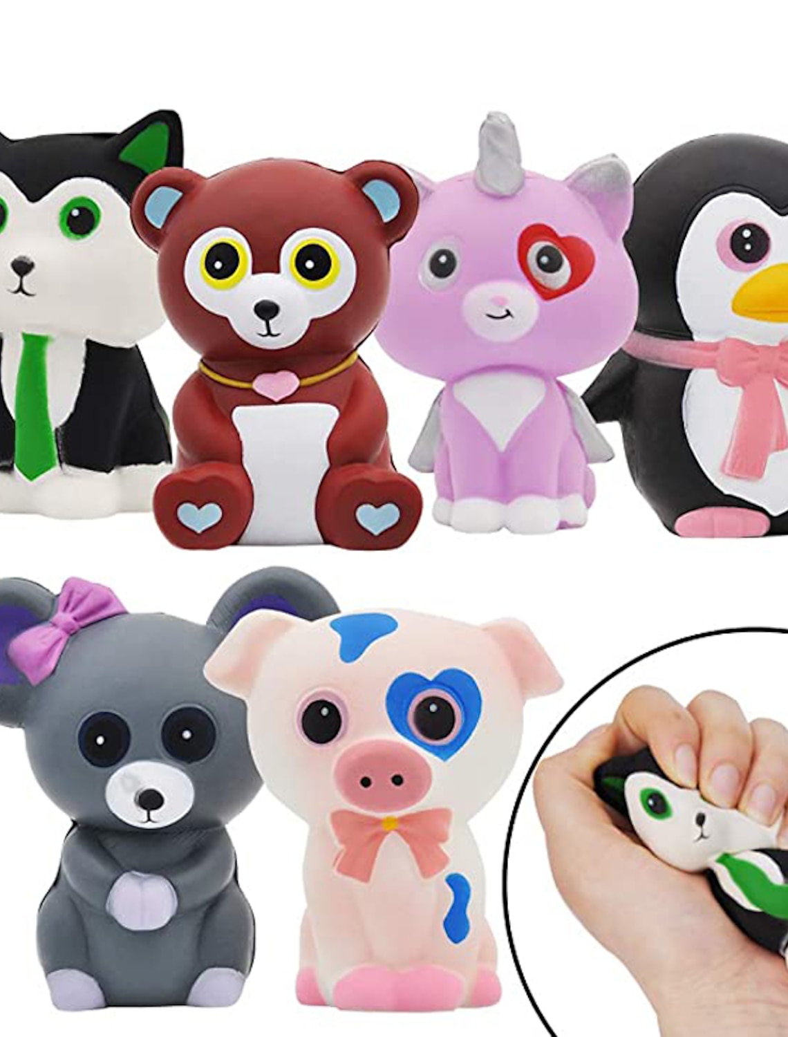 Magic Soft Mochi Mochi Animals Jelly Toy Soft Squishy Pudding Toy 2 Sets 4pcs 