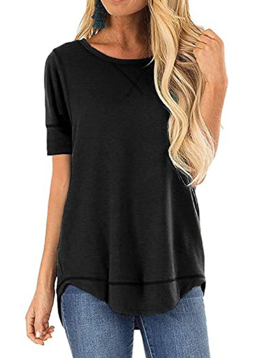 aihihe Casual Tops for Women Long Sleeve Lace Loose O-Neck A Line Flowy T-Shirts Tunic Blouses Tops