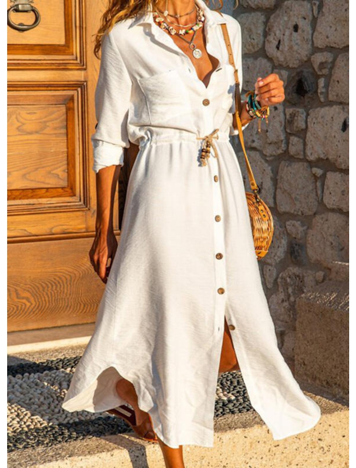 Moda Vestidos Gabardinas tipo vestido Nakd Gabardina tipo vestido blanco puro look casual 