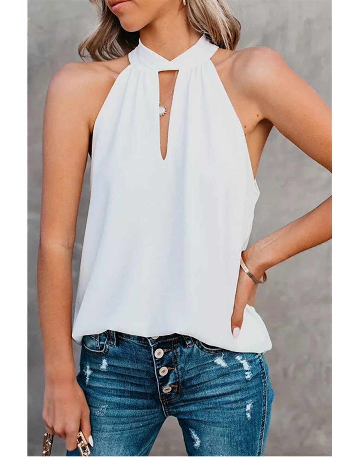 elegante blusa sin mangas sin mangas 8710947 2022 – $14.94