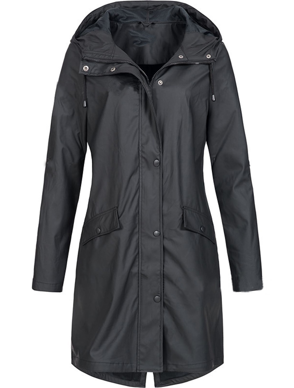 black rivet raincoat