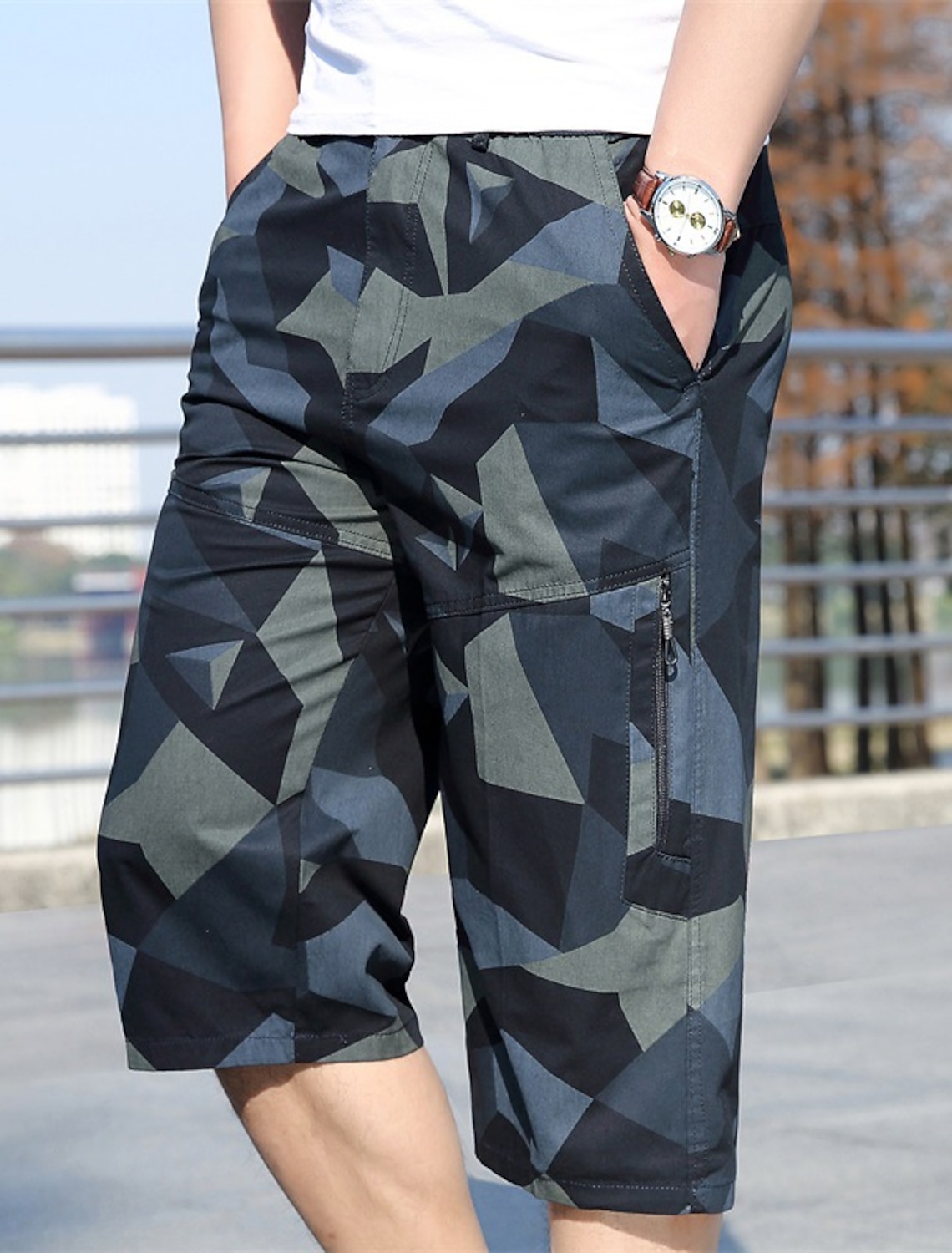 Hombre Elegante Ocasional / deportivo pantalones cortos capri Pantalones  cortos de carga Bolsillo Cintura elástica Medio corto Pantalones Deporte  Diario Microelástico Color sólido Comodidad 9069935 2022 – $35.69