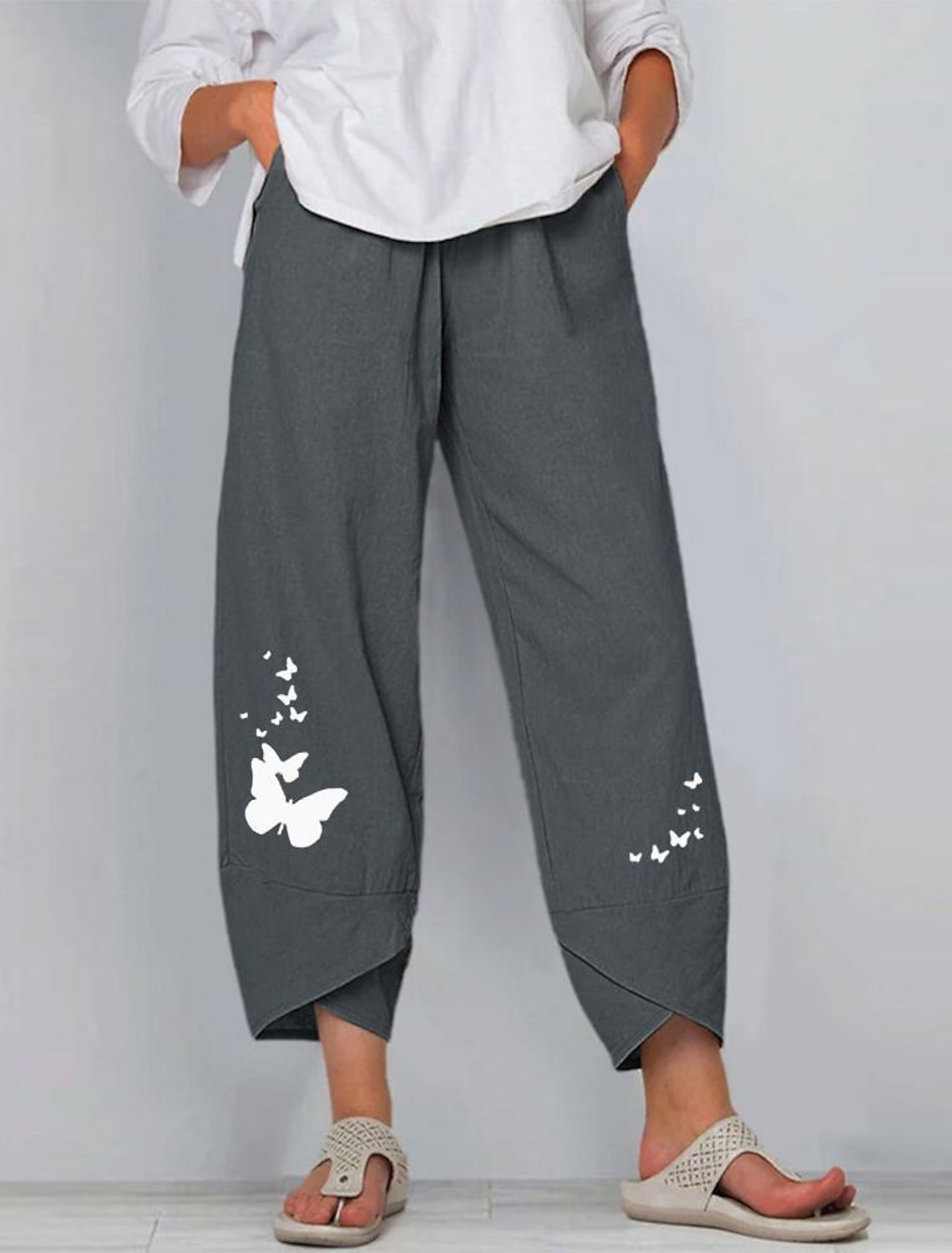 aihihe Womens Boho Floral Print Shorts Comfy Drawstring Casual Elastic Waist Pocketed Shorts Pants Wide Leg Shorts