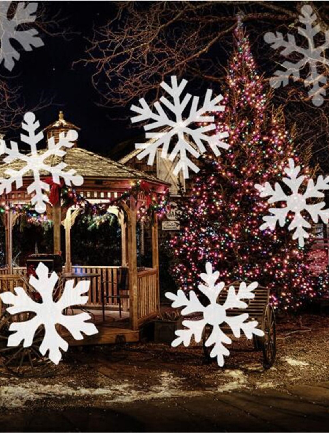 Christmas Pathway Lights Christmas Garden Light Decorative Garden Display LED Light Warm White Battery Operated for Indoor and Outdoor Holiday Decoration 5pcs,Snowflake