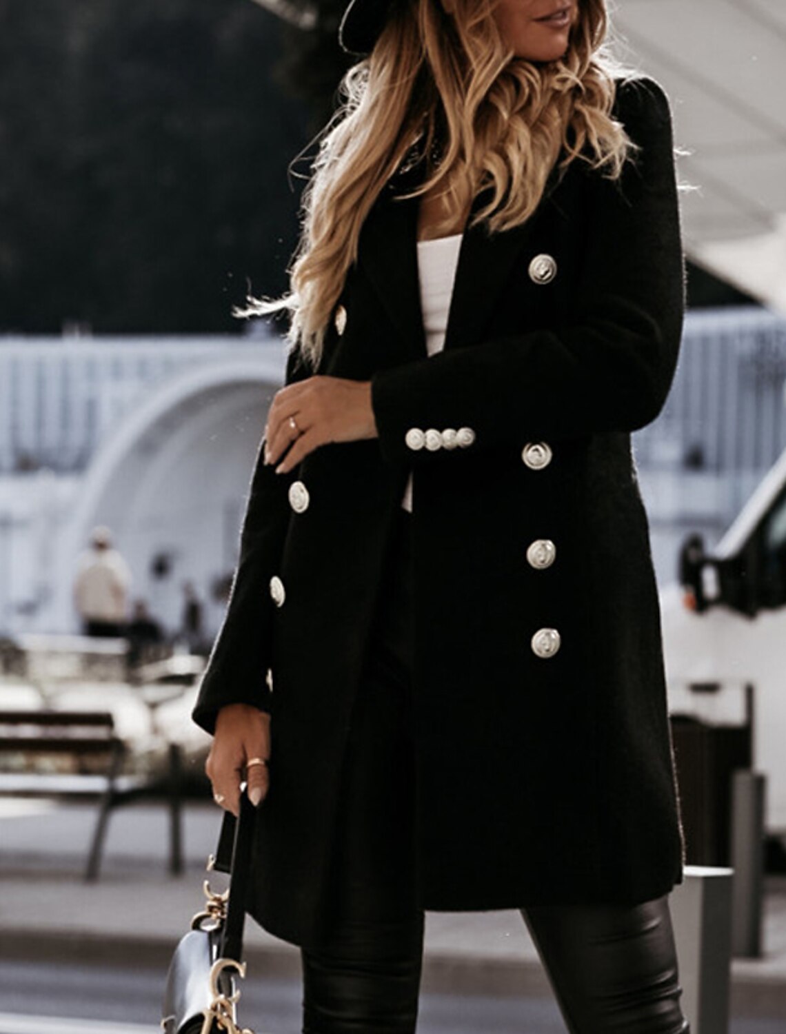 wine colored peacoat