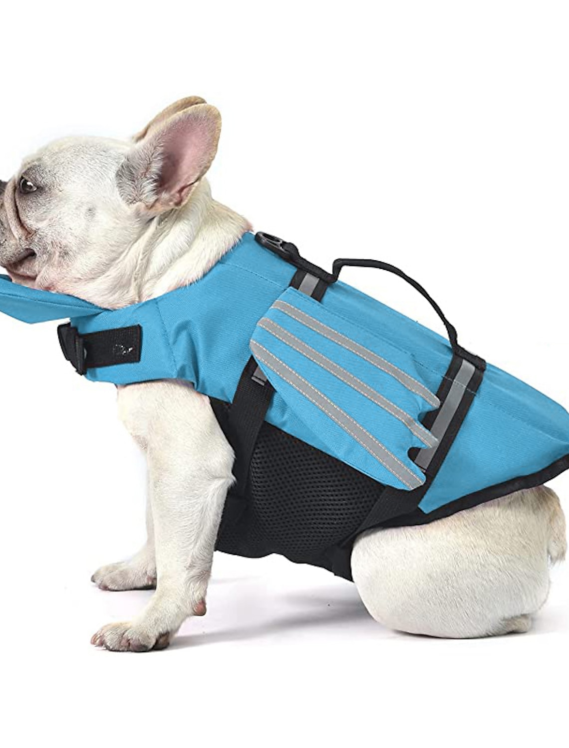Chalecos salvavidas para perros correas d chalecos salvavidas reflectantes para mascotas Chaleco de flotación con forma de tiburón Protector de traje de baño de seguridad con rayas reflectantes