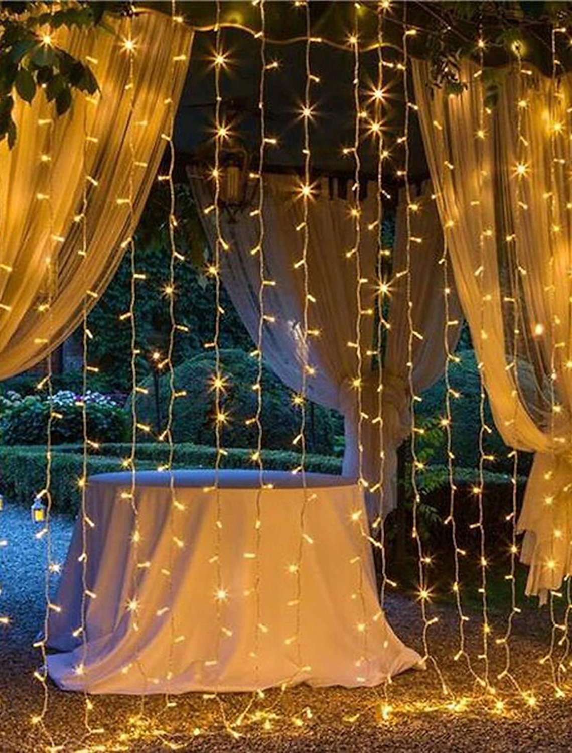 Xmas Fairy Curtain String Light Hanging Backdrop Wall Lights Wedding Party 3.5M