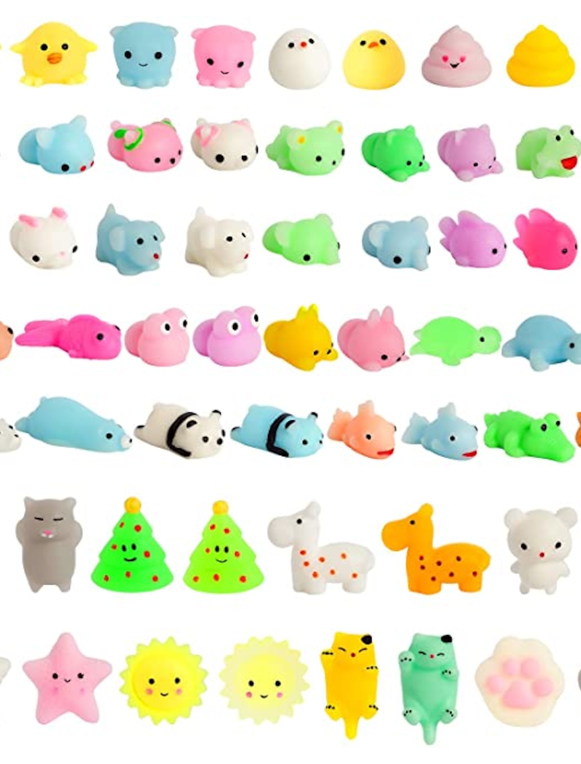 Goodie Bag Classroom Prize Animal Squishies Stress Relief Toys for Boys & Girls Birthday Gifts Mochi Squishy Toys 100 Pack Mini Stress Relief Kids Toys for Party Favors 