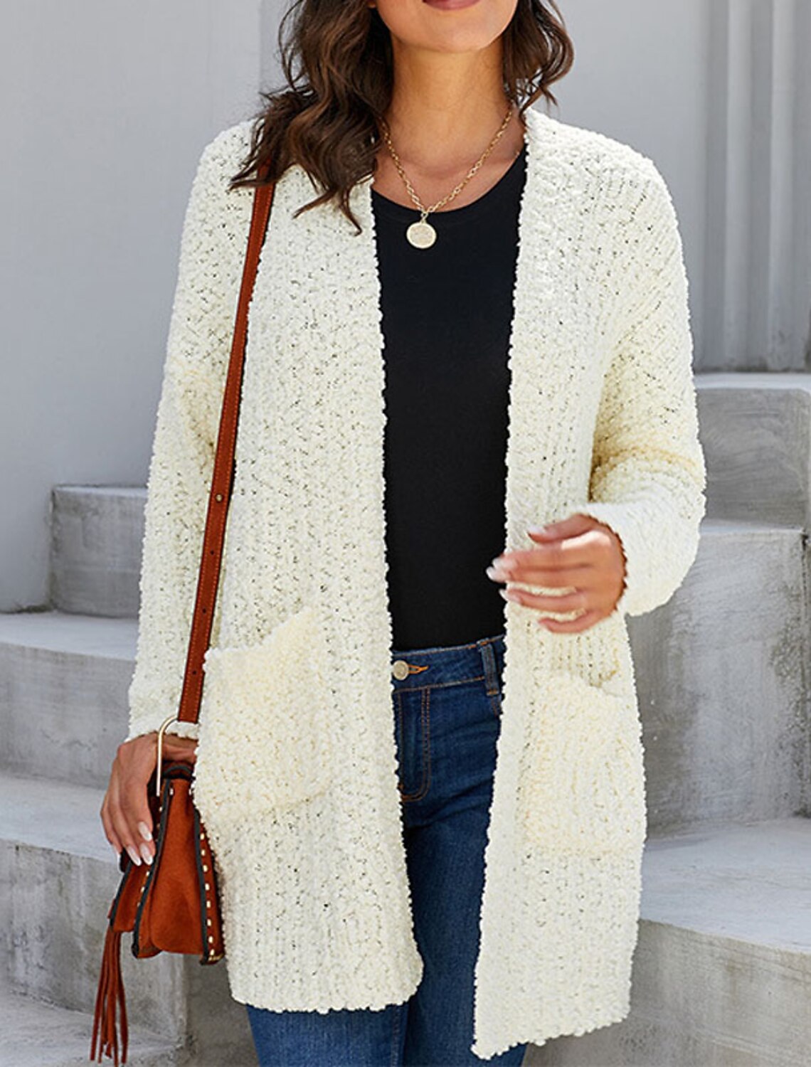 black popcorn cardigan