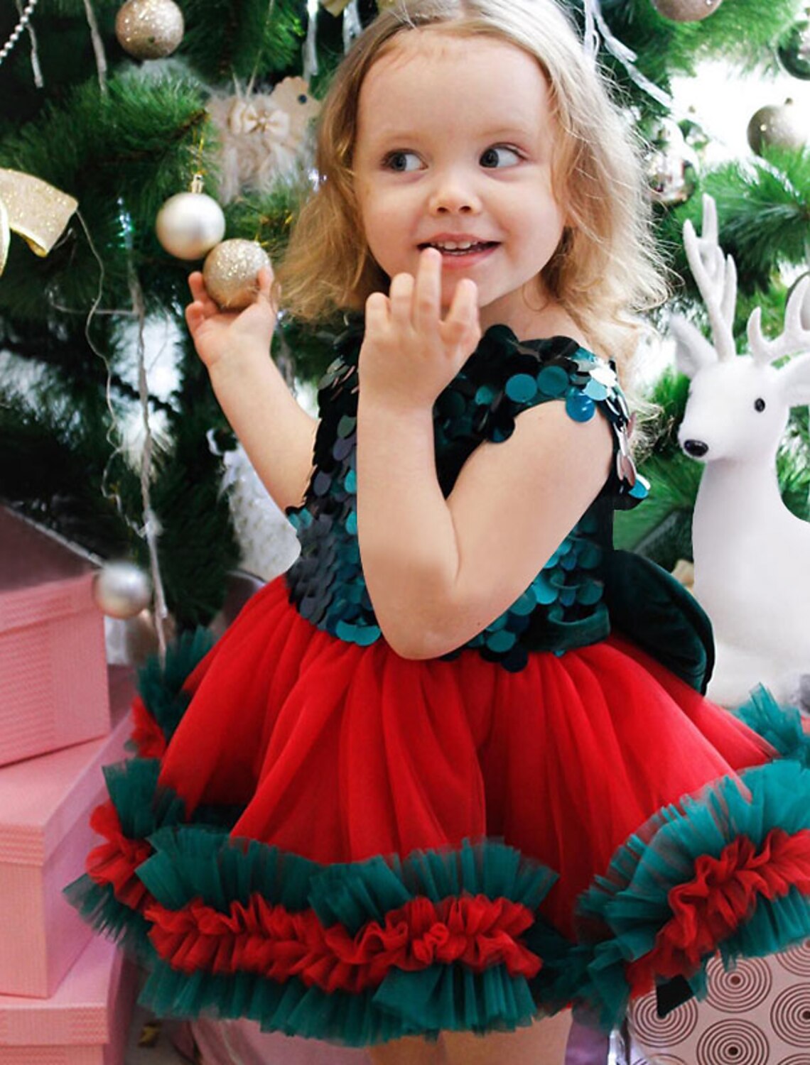 Da principessa Al ginocchio Abiti da ragazza di fiori Natale Tulle Senza  maniche Con decorazione gioiello con Fiocco (fiocchi) 2022 del 8931008 2022  a $82.39