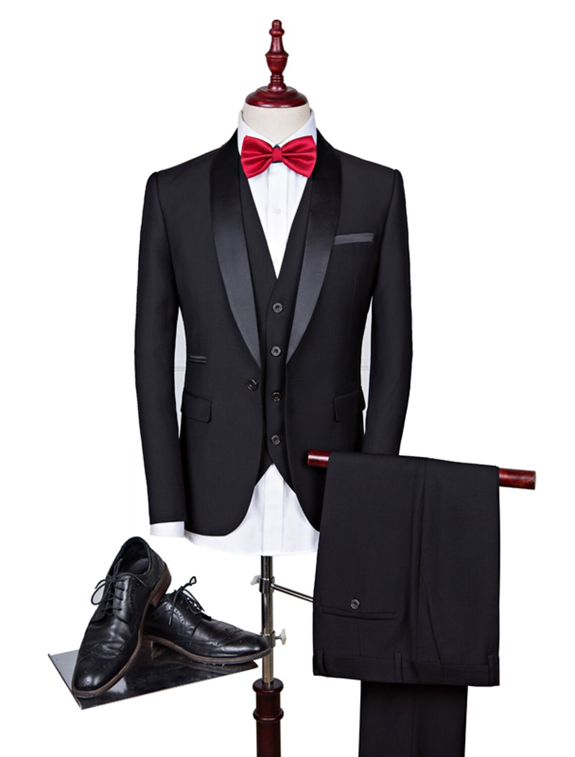Negro De los hombres Ceremonia Smokings Redonda N / A A Medida Recto 1  botón 2022 8952277 2022 – $89.99