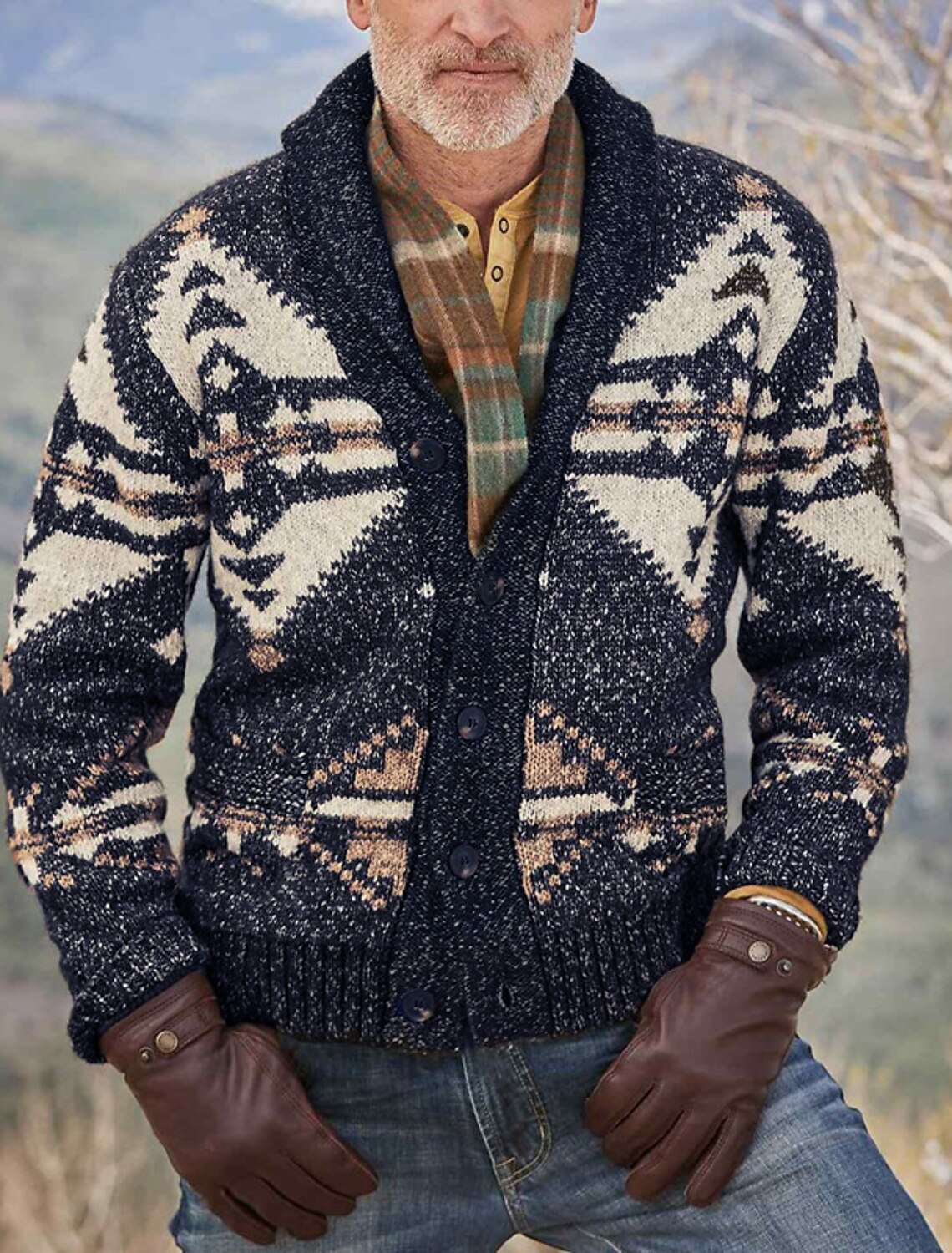 ethnic blue sweater