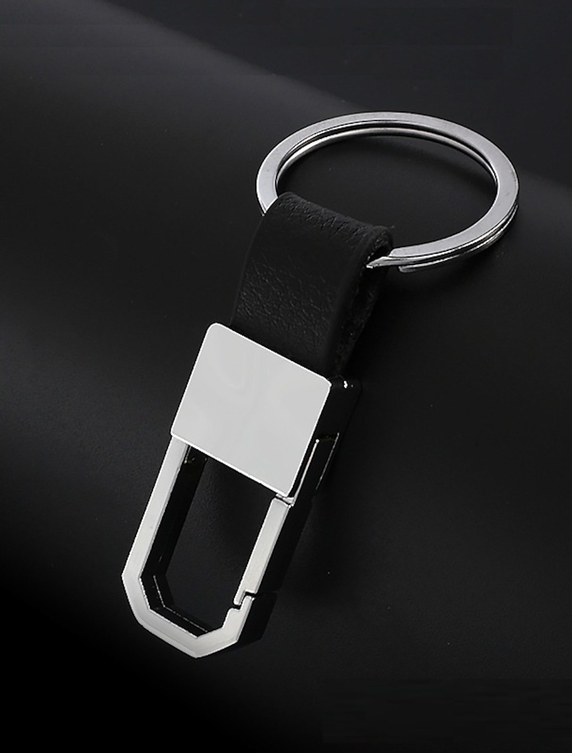 For VW Alloy Black Leather Keychain Ring LED Flashlight Opener Home Car Gift 