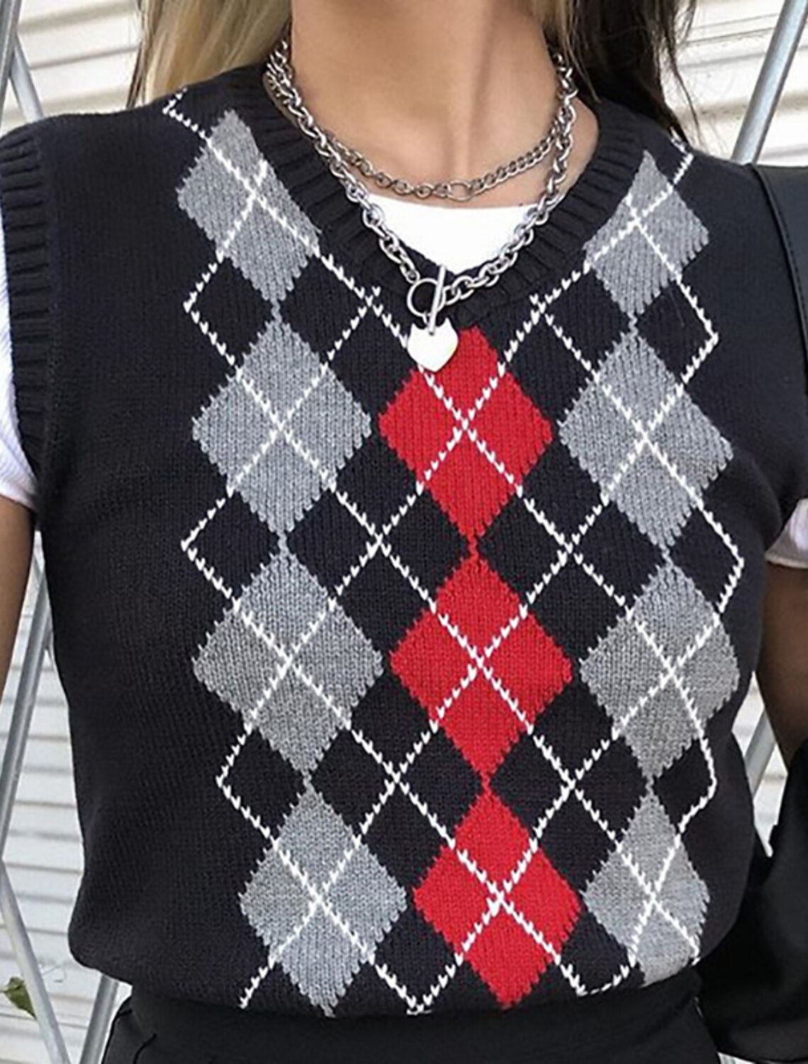 Women's Sweater Vest Jumper Chunky Knit 