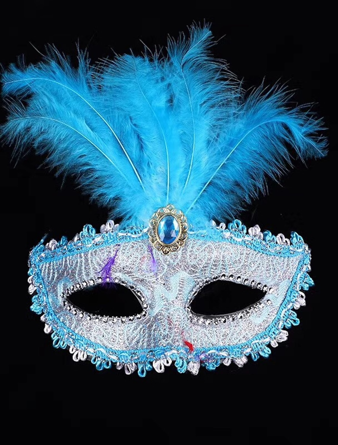 Monrocco 2Pcs Lace Womens Masquerade Mask Halloween Venetian Mask Venetian Costume Christmas Party Mask on a Stick,Black 